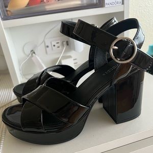Black chunky heels